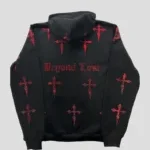 Red Rhinestone Daggers on OVERSIZED Black Zip Hoodie 1 150x169