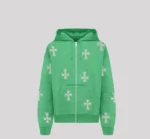 UNKNOWN LONDON Sweaters Cross Rhinestone Zip Up Hoodie