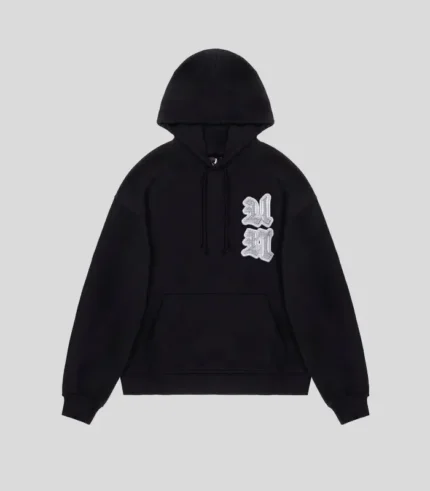 Unknown London Multi Logo Iced Out Hoodie Black