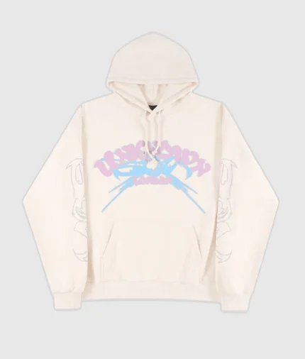 Unknown Puff Print Logo Hoodie Pink 1
