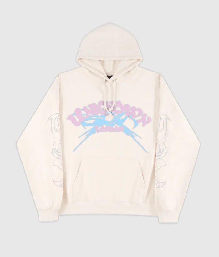 Unknown Puff Print Logo Hoodie Pink 1