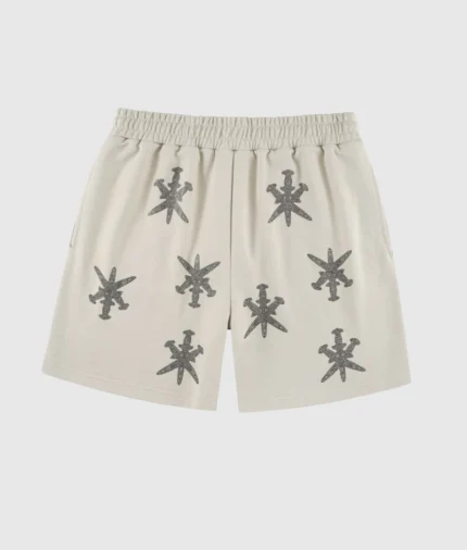 Unknown London Rhinestone Shorts Sand 2