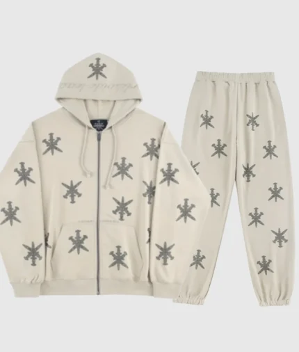 Unknown London Rhinestone Tracksuit Sand 3