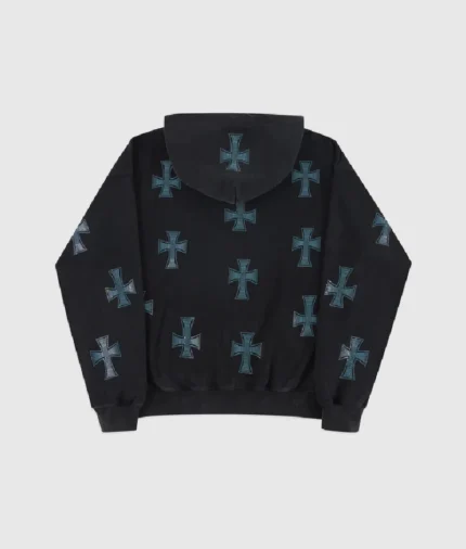 Unknown Stonewashed Rhinestone Hoodie Black 3