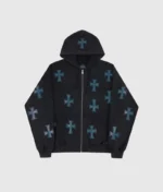 Unknown Stonewashed Rhinestone Hoodie Black 4